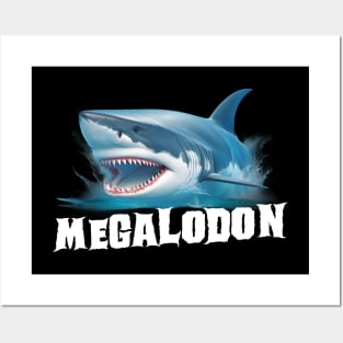 Great White Megalodon Design Posters and Art